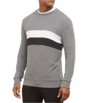 Kenneth Cole Mens Comfort Knit Sweatshirt, Grey, Small