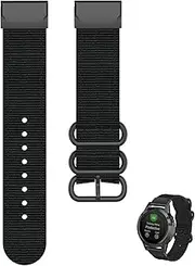 22mm Woven Nylon Band Compatible with Garmin Fenix 7/6/5/5Plus/Forerunner 935/945 Quick Easy Fit Wrist Watch Band Fabric Strap for Fenix 7/6/5/5Plus/935 Smartwatch Accessory Replacement Band