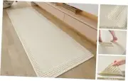 Waffle Bathroom Runner Rugs, Super Absorbent Bath Mat 2'x6' Yellowish White