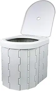 Foldable Camping Toilet W/Lid Portable Commode Potty Bucket Seat Caravan Travel