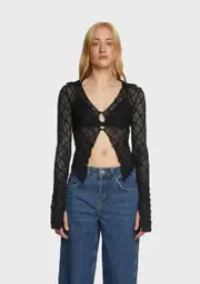 [BDG] Lace Tie Front Shirt