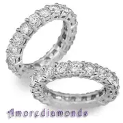 2.40 CT G VS ROUND IDEAL CUT DIAMOND WOMENS ETERNITY WEDDING RING 14K WHITE GOLD