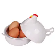 4 Eggs Chicken Shaped Plastic Cooker Egg Boiler Poacher Home