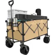 Collapsible Wagon Cart with Cup Holders Heavy Foldable Wagon Cart .