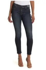 NWT - True Religion Halle Jeans Skinny Button Fly Dark Wash - Size 26