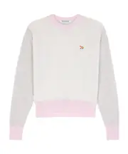 Little Fox collage wool sweater XL,L White