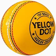 DSC Yellow Dot (Indoor Ball) Leather Balls (Yellow Color) 1 Pcs|Indoor Cricket|High-Quality Cricket Ball|Hand-Stitched Cricket Ball Tournament Cricket Ball