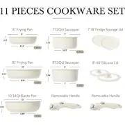 Pots And Pans Set Non Stick Cookware 11PCS Sets Detachable Handle Frying Pan