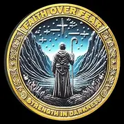 Faith Over Fear Challenge Coin - Psalm 23:4 Medallion for Strength and Comfort in Dark Times ﻿ ﻿ ﻿