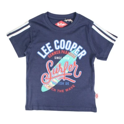 Shirt Boy Sleeves Courtes. Blue Color Marine. Lee Cooper, 4-14 Age