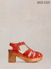 White Stuff Red Phoebe Fisherman Clogs (F48337) | $196