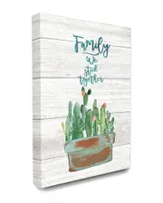 Stupell Family We Stick Together Cactus Succulents Watercolor