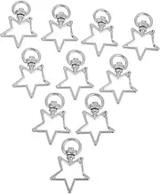 CLISPEED Metal Star Keychains for DIY 40pcs Silver Key Ring Snap Hook Swivel Lobster Clasp for Jewelry Making