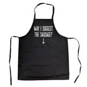 May I Suggest The Sausage Cookout Apron Funny Innuendo Meat Graphic Smock