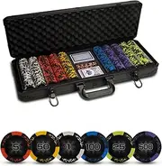 Tradeopia Casino Style Premium Poker Set with Black Hard Case, 500 Piece Numbered Poker Set, 14gm Poker Chips Set, Premium Poker Set, for Poker Lovers