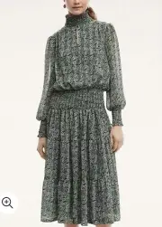 NWT Brooks Brothers Blouson Smocked Waist Midi Dress size 4