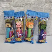 Minecraft PEZ Dispensers Complete Set Of 4 Alex Steve Creeper Pig New In Bags