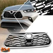 For 20-24 Highlander Hybrid LE & XLE Front Grille w/Badge Slot+Silver Moulding