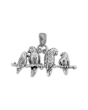 Samuel B 18K & Silver Birds on a Branch Pendant