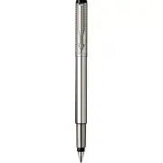 Parker Vector Fountain Pen Shiny Stainless Steel Chiselled Fine Pt New In Box