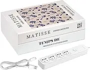 Cord Management Box - Wire Box for Cords | Book Shaped Decorative Storage Protector for TV Stand Router Station Pet-Proofing Garage Floor Home Kitchen Computer Desk