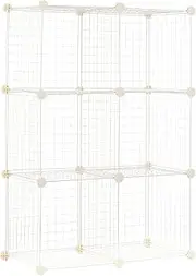 [Amazon Basics] 6-Cube Wire Grid Storage Shelves, 35.56cm x 35.56cm Stackable Cubes, White