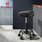 Artiss Saddle Stool Salon Chair Black Swivel Beauty Barber Hairdressing Gas Lift