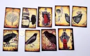 9-Halloween-Junk Journal-Ephemera-Gothic-Handmade-Linen Cardstock-Cards