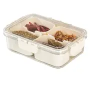 1PC Condiment Jars with Tray with Small Dividers Countertop Spice Organizer1857