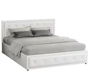 ALFORDSON Bed Frame with Gas Lift Storage Base King Size, Bed Platform Foundation with PU Leather Upholstered Tufted Headboard for Mattress Topper, Della White