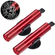 Upgraded Window Breaker Seatbelt Cutter, Car Safety Hammer with Test Galss, emergency car window breaker, Emergency Safety Hammer Tool to Break Glass, 2 Pack Red