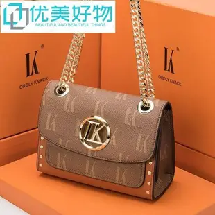 名牌LK奢侈品高真皮小包2022新款專櫃正品女士包包鏈條斜背包-優美好物