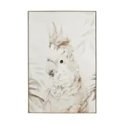Handpainted Framed Cockatoo Wall Art 120x80 cm