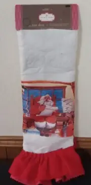 Santa's Best Tree Skirt 42" Santa's List Christmas Ruffled Edge Kmart Trim AHome