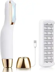 CEVEK Sonic Dermaplane Razor for Women Face, Dermaplaning Tool for Face, Sonic Edge Technology, Facial Hair Removal for Women, Peach Fuzz with 8 Replaceable Blades(White)