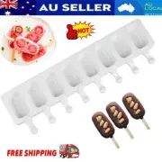 8 Cell Silicone Frozen Ice Cream Mold Juice Popsicle Maker Ice Lolly Mould KZ