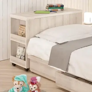 【BODEN】莉蒂3.5尺多功能型書桌單人床組(伸縮書桌型床頭箱+三抽收納床底-不含床墊)