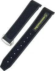 [BANDKIT] 21mm Silicone Watch band Women Men Watchbands For Omega Sxwatch Speedmaster 007 Seamaster 300 AT150 Silicone Watch Strap