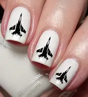 Jet Fighter Pilot Nail Art Decal Sticker