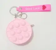 Fidget Toys Pop it Mini Wallet Coin Purse Keychain Pink (Pack of 1)