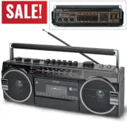 Boombox Radio Cassette Player Recorder AM/FM/SW Radio With Bluetooth 1980S Style