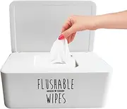 Moorfowl Flushable Baby Wipes Dispenser for Bathroom, 7.28" L * 4.80" W * 2.75" H, Aesthetic Butt Wipes Container Holder Practical Baby Registry Essential