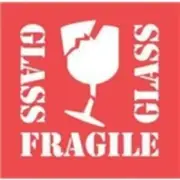 1000 - #DL1282 4x4" Glass Fragile Glass (Broken Glass) Label