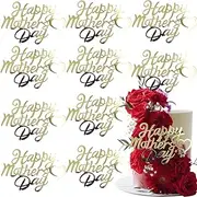 Happy Mother's Day Cake Decorative Party Mother's Day Cupcake Topper Gold Acrylic for Birthday Supplies