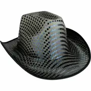 Black Sequin Adult Cowboy Hat