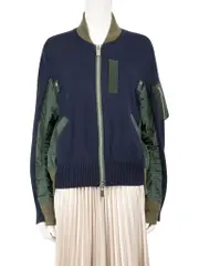 Panelled Knit Bomber Jacket