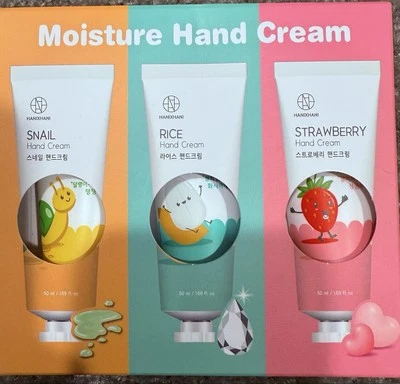 Hani Hani Snail, Rice, Strawberry Hand Cream 3pc Set 5.07oz (3x1.69oz) K Beauty
