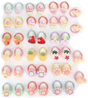 40 Pcs Baby Girl Hair Ties,Classycoo Cute Cartoon Elastic Rubber Bands Ponytail Hair Holders Head Bands Ropes Hair Accessories for Girls Infants Toddlers Kids Teens and Children