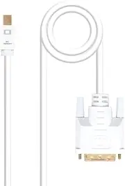 Mini DisplayPort to DVI Converter Cable - White - 5m - Ideal for Connecting Mini DP Devices to displays with DVI Input.
