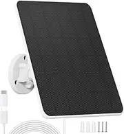 Solar Panel for Security Camera, 4W 5V Solar Panel with USB C Micro USB Port, Portable Solar Panel with IP65 Waterproof for Rechargeable Battery Powered Outdoor Camera (1 Pack)